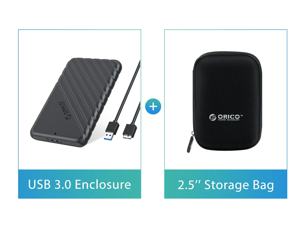 Orico Orico 2.5" USB 3.0 SATA drive enclosure Black 9.5mm 6TB — Produktfoto