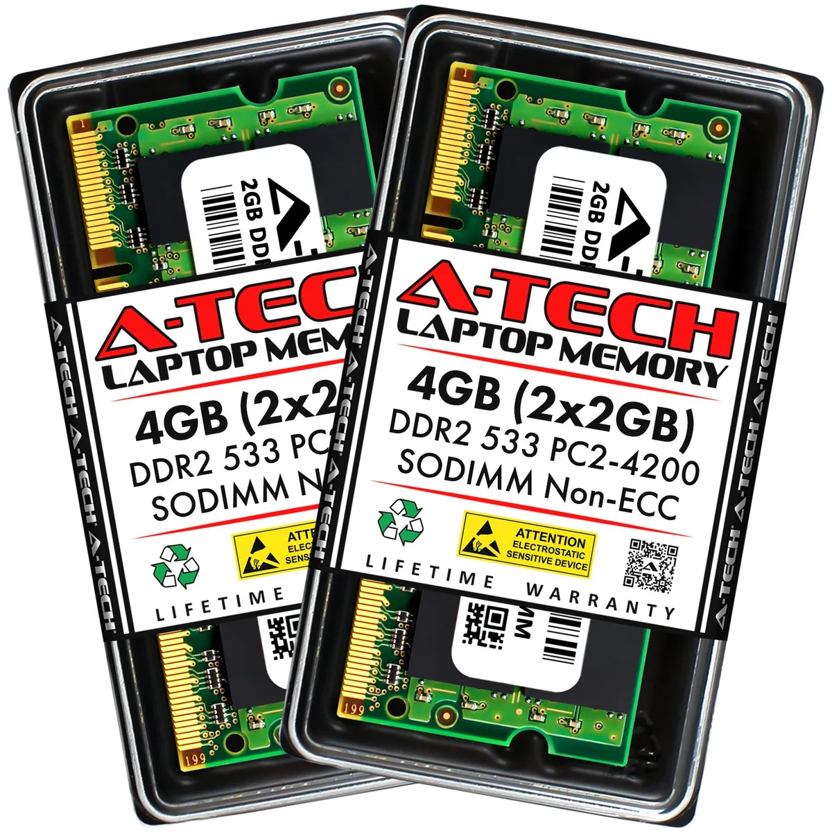 A-Tech A-Tech 4GB (2x2GB) DDR2 533MHz CL4 1.8V 200-Pin SO-DIMM laptop RAM — 제품 사진