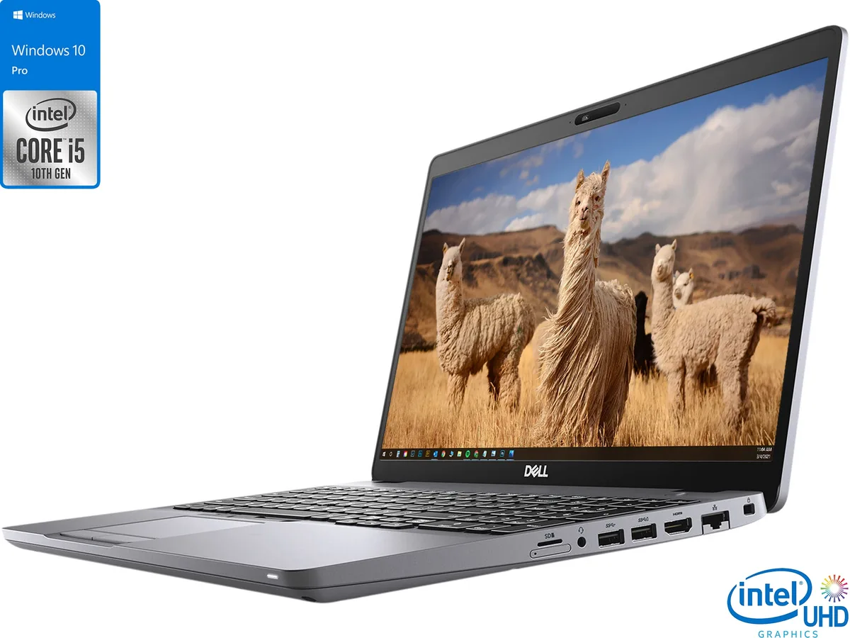 Dark grey Dell Latitude 5510 laptop, 15.6 inch FHD non-touch display, carbon fibre finish
