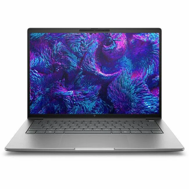 Silver 14 inch laptop with matte finish and thin bezels