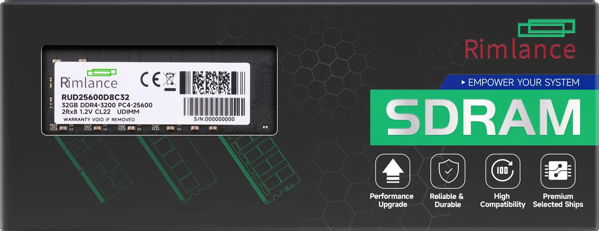 RIMLANCE RIMLANCE 32GB DDR4 3200 CL22 UDIMM desktop RAM — product photo