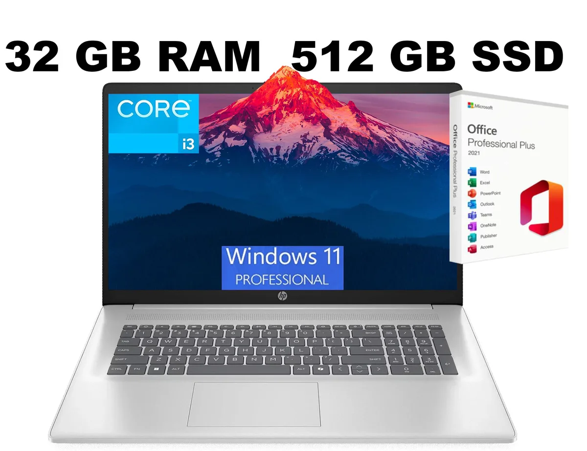 HP HP 17 laptop 17.3" Intel Core i3-N305 32GB 512GB SSD — product photo