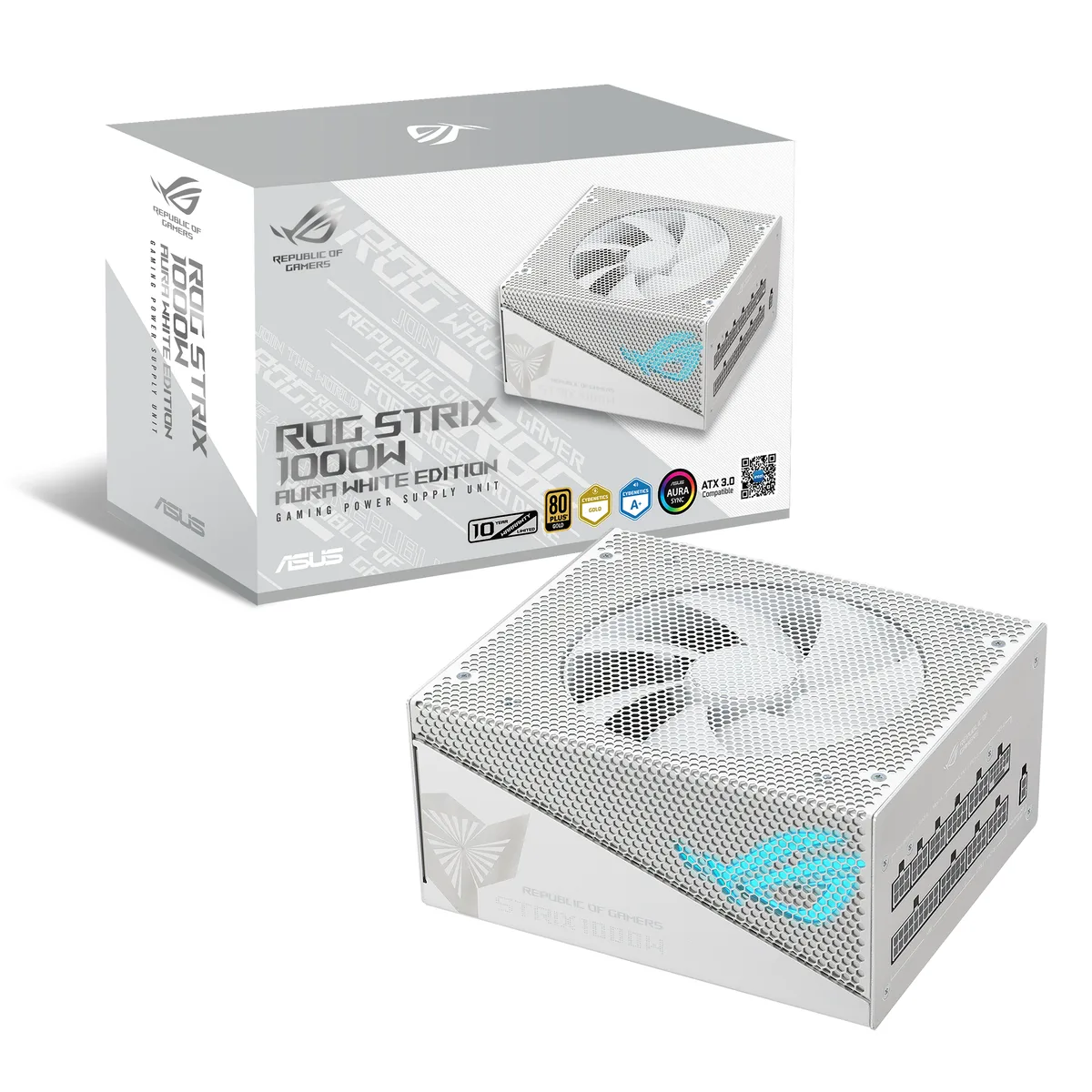ASUS ASUS ROG-STRIX-1000G-AURA-WHITE-GAMING 1000 W power supply — photo du produit