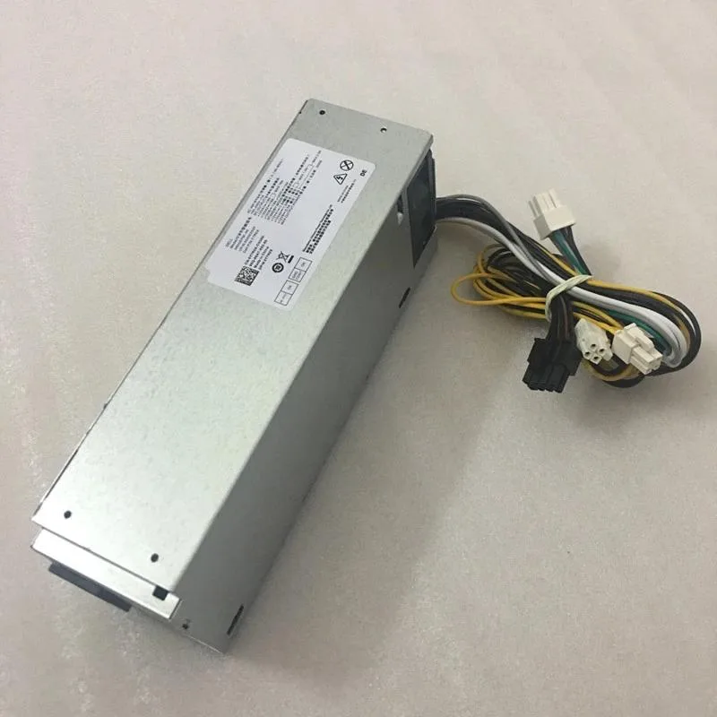 Rectangular metal ATX power supply unit with matte black finish and visible cooling fan grille