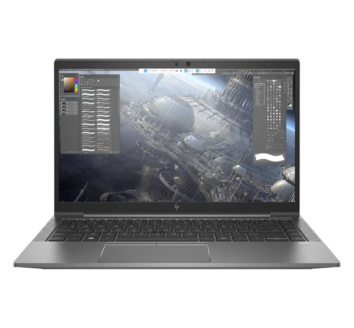 Silver-gray HP ZBook Firefly 15 G7 laptop, 15.6 inch FHD screen, closed lid