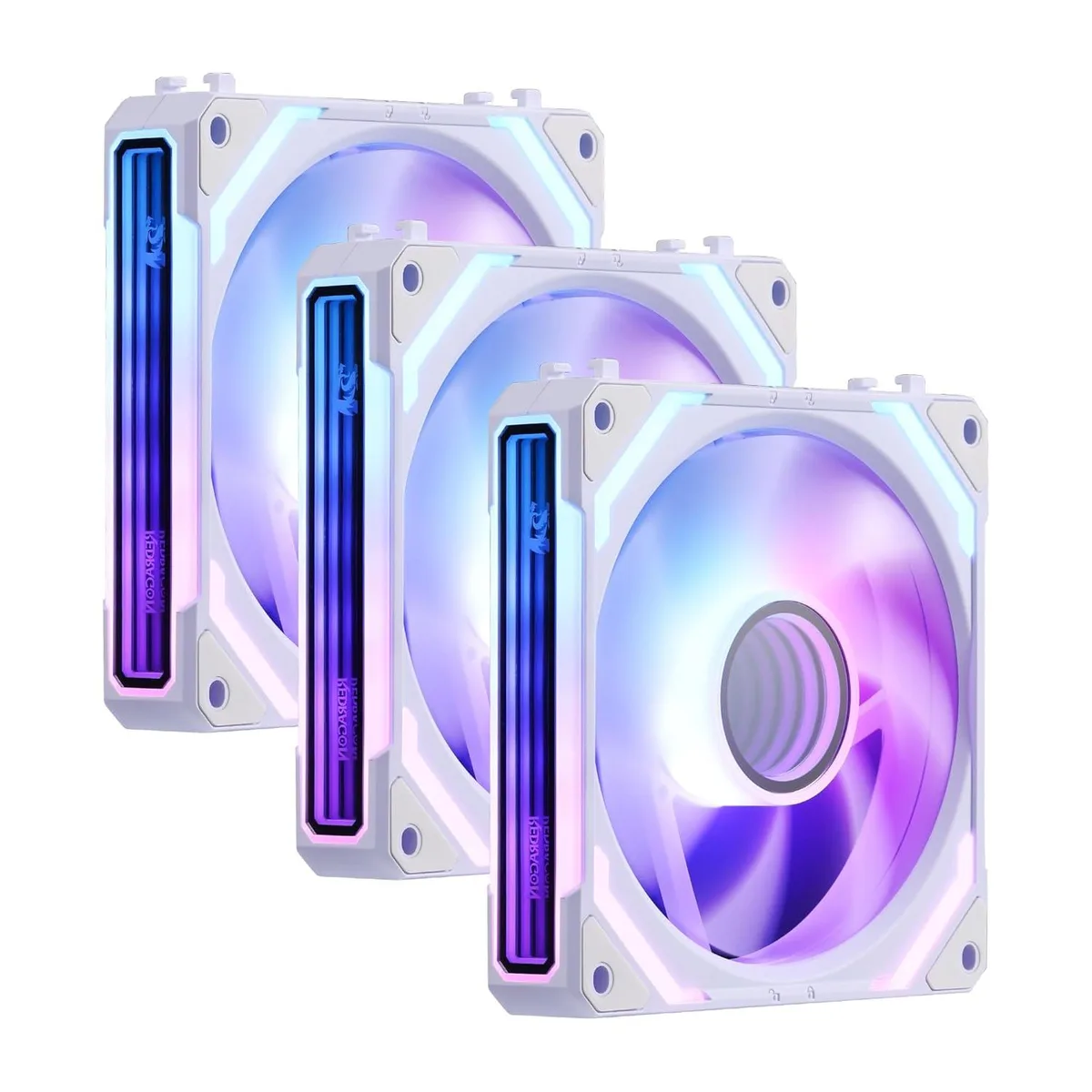 Redragon Redragon GCF012 Reverse 120mm ARGB PWM Case Fan 3 Pack White — product photo
