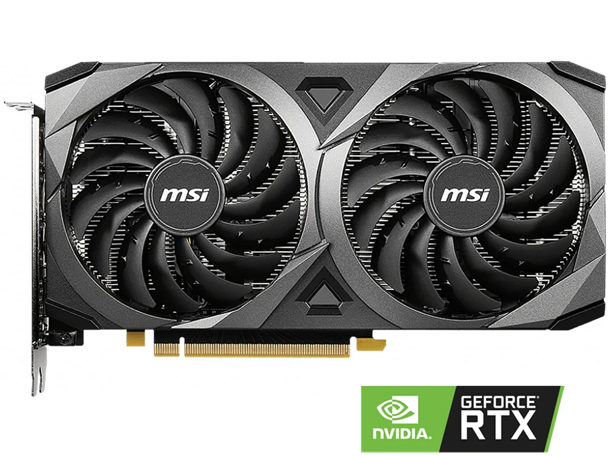 MSI RTX 3060 Ventus 2X 12G dual-fan graphics card in black and silver finish
