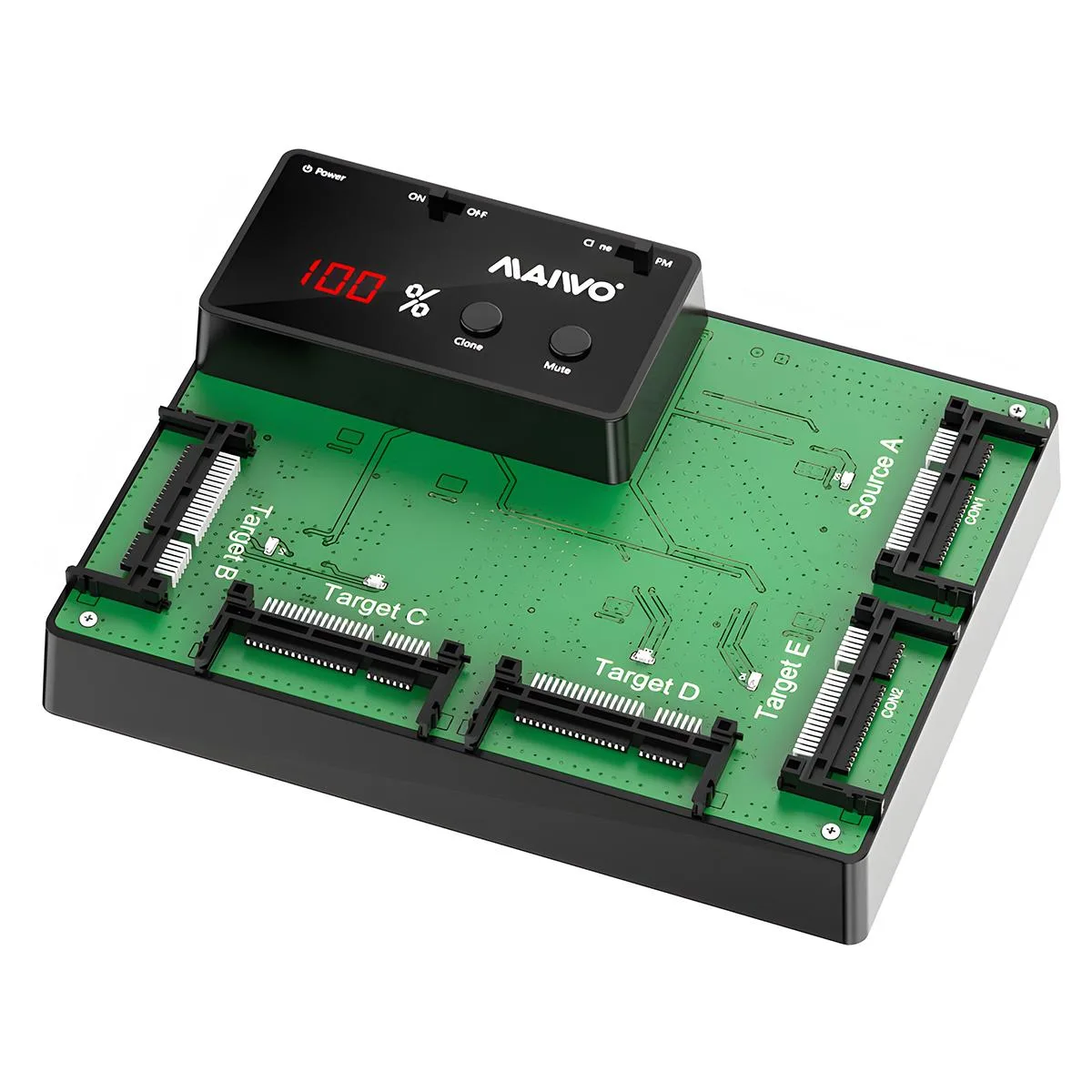 MAIWO MAIWO CFast Card Duplicator 5 Bay USB 3.1 Gen2 Green — Produktfoto