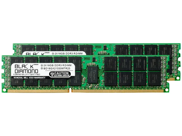 Black Diamond Memory Black Diamond Memory BD16GX21333MTR23 32GB (2x16GB) DDR3 1333 ECC Registered server RAM — product photo