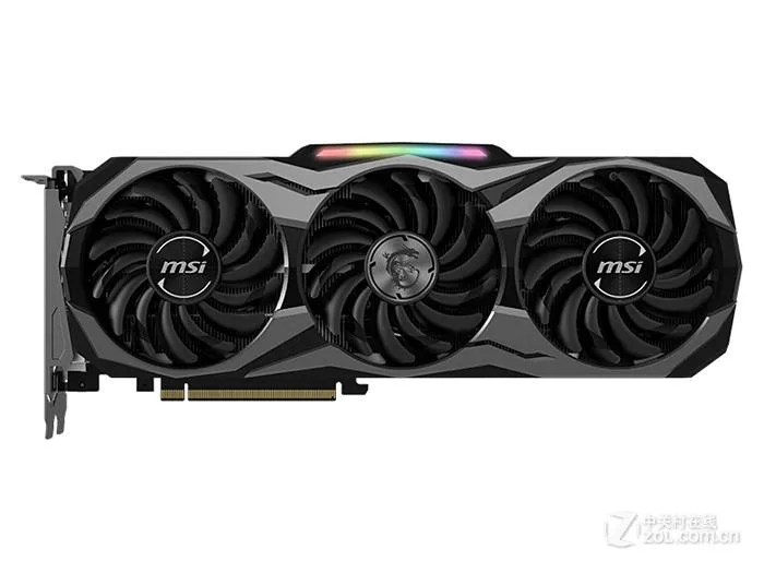 MSI GeForce RTX 2080 DUKE triple-fan graphics card in black and silver finish