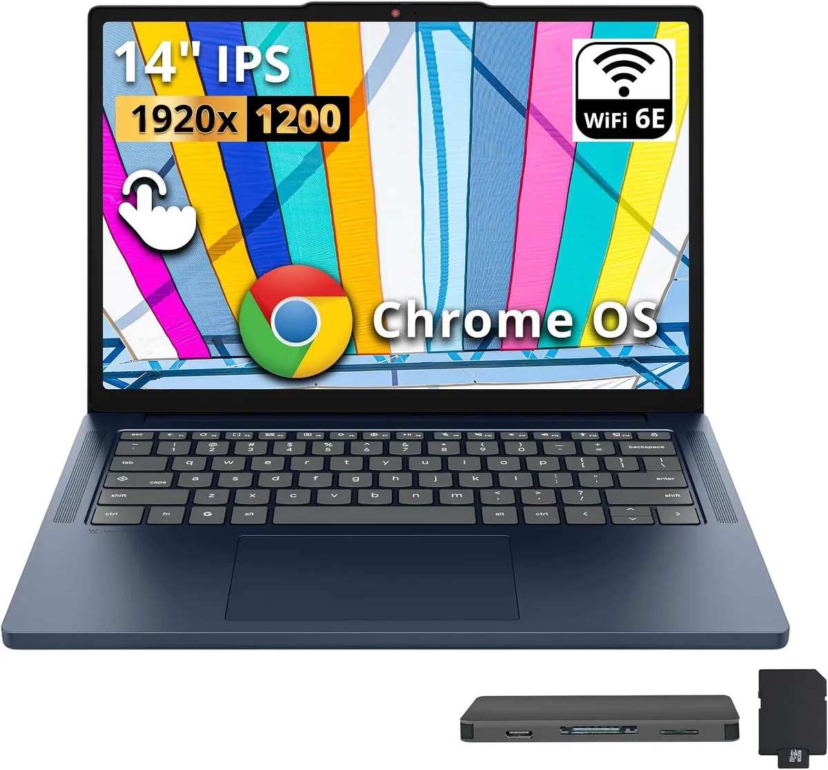 Lenovo Lenovo IdeaPad Slim 3 14" 2K Touch Chromebook MediaTek Kompanio 540 4GB 224GB Blue — tuotekuva