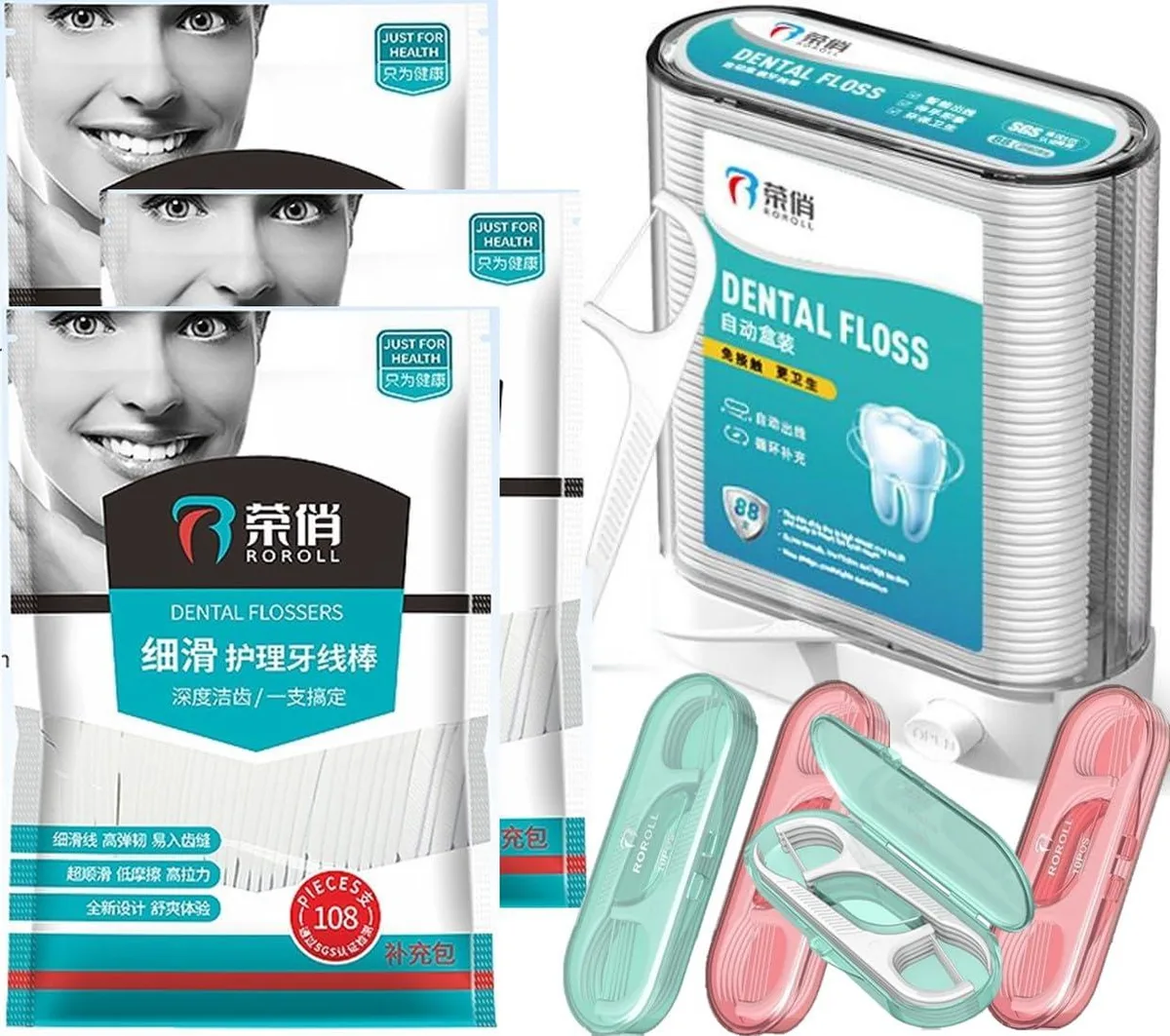  Waterpik QUALIALL QM-A Floss Pick Dispenser 442pcs White — product photo