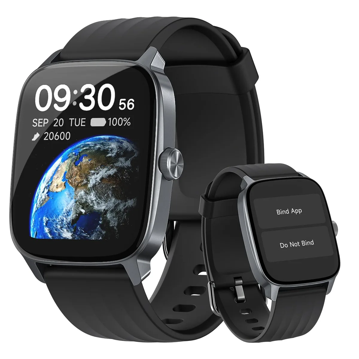 EURANS Smart Watch 1.85" Retina Display Black IP68 20+ Sports Modes 7-Day Battery — product photo