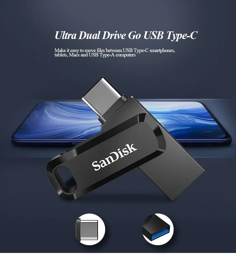 SanDisk SanDisk Ultra Dual Drive Go USB 3.1 Type-C 32GB 150MB/s USB flash drive — productfoto