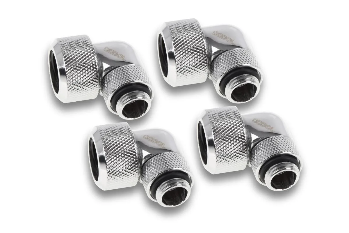 Alphacool Alphacool Eiszapfen 16mm 90° Compression Fitting G1/4 Chrome — fotografia produktu