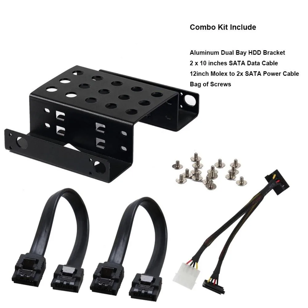 EN-Labs EN-Labs 2 Bay 2.5" to 5.25" Hard Drive Adapter Kit - Black — product photo