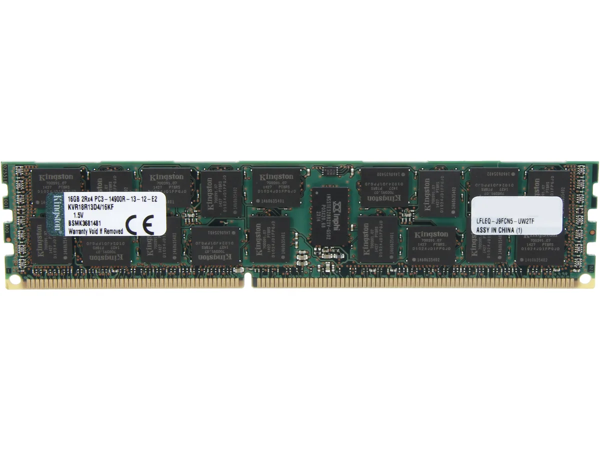 Kingston Technology Corp. Kingston Technology Corp. KVR18R13D4/16KF 16GB DDR3 1866 ECC Registered CL13 Server RAM — foto del prodotto