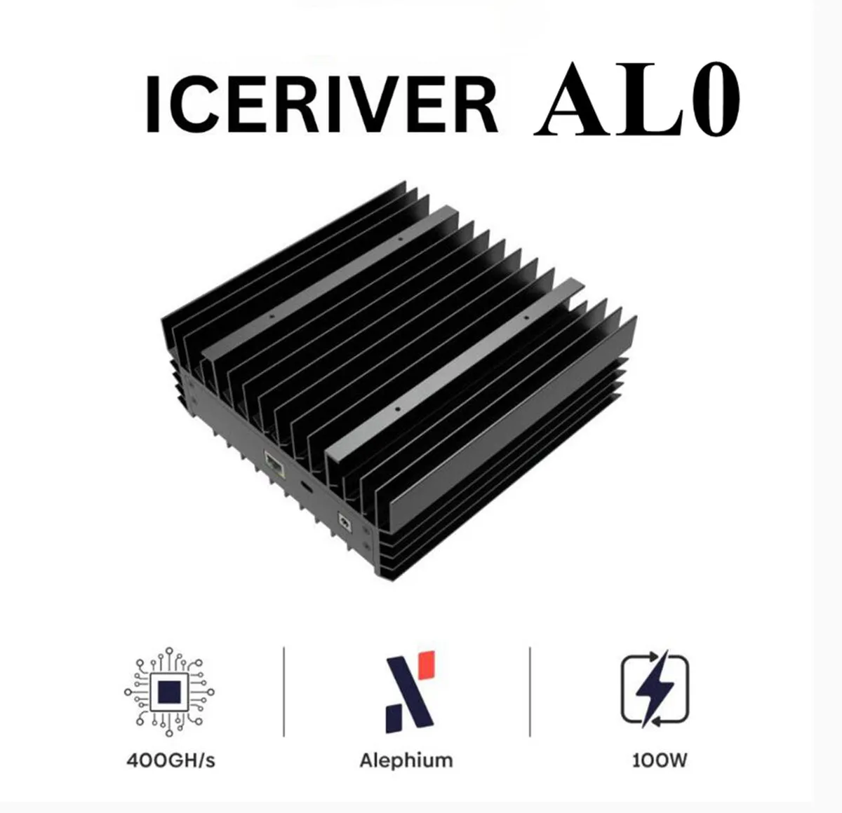 Compact rectangular miner, matte metal finish, front grille and rear ports