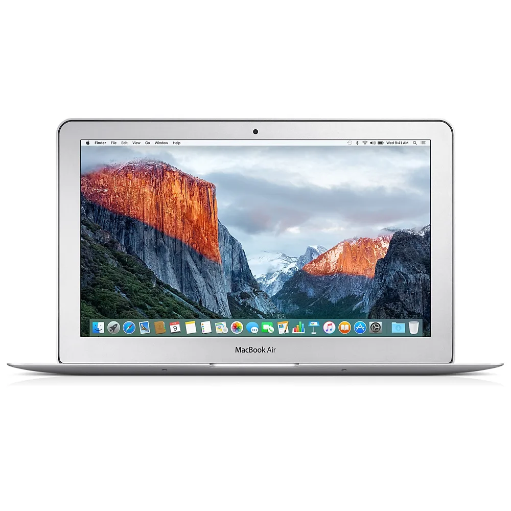 Silver 11.6 inch MacBook Air tapered aluminium body backlit keyboard