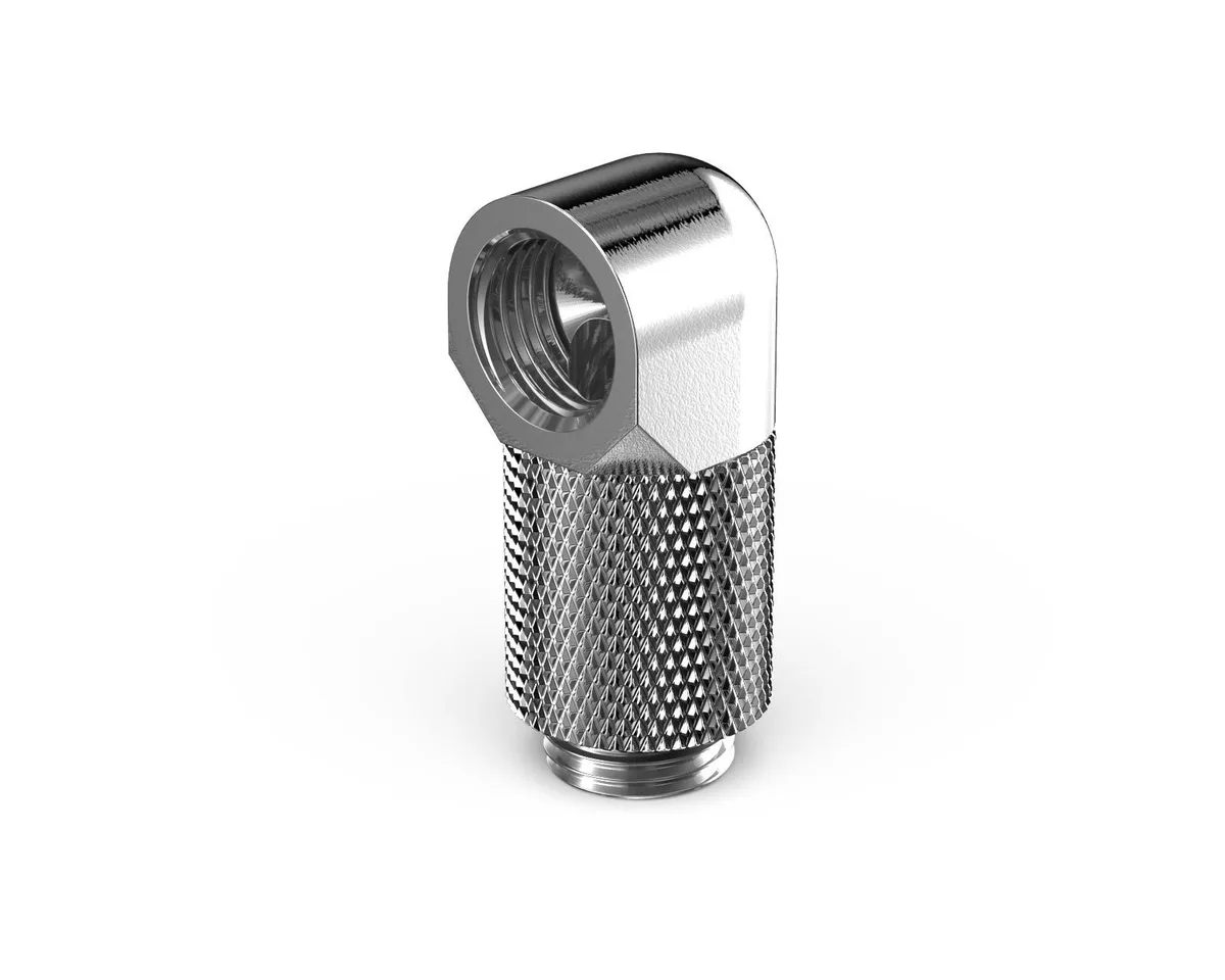 PrimoChill PrimoChill G1/4 90° Rotary 20mm Extension Elbow Fitting Silver Nickel — 商品照片