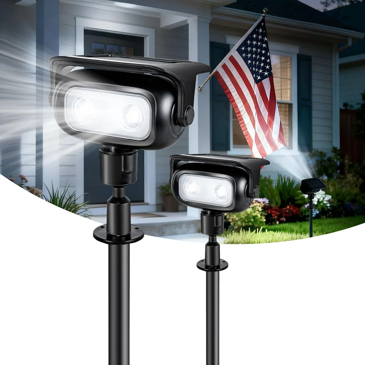 Ollny DS067 Landscape Lighting 2 Pack 20W 12V IP65 360° 180° Cool White — fotografia produktu