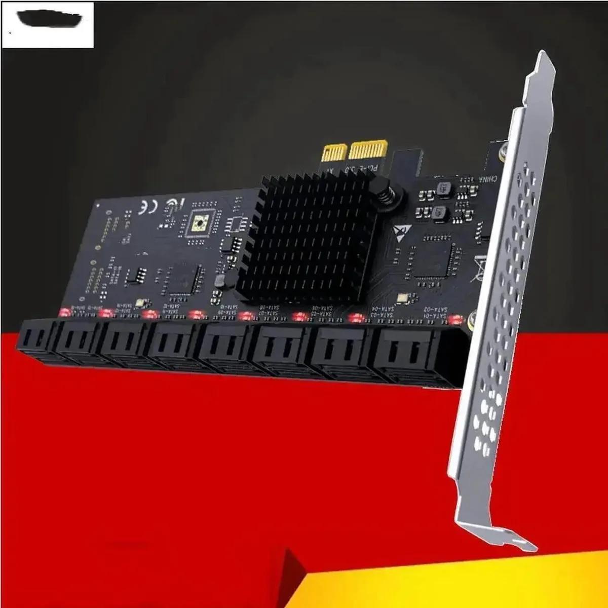 SMUGDESK SMUGDESK 16-Port SATA III PCIe 3.0 X1 Controller Card ASM1064 + JMB575 Chip SATA Expansion Add On Card — product photo