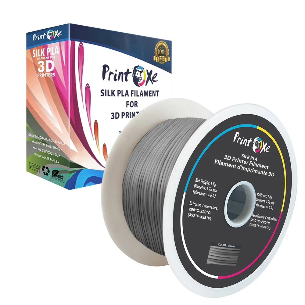 PrintOxe PrintOxe PLA like SILK Silver 1.75 mm 1 Kg 3d printers accessory — produkto nuotrauka
