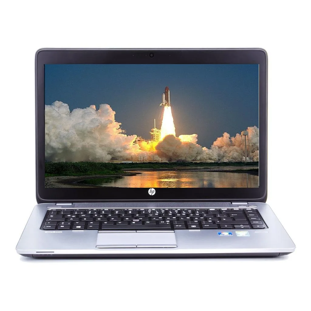 Silver-grey 15.6 inch business laptop with matte display and black keyboard