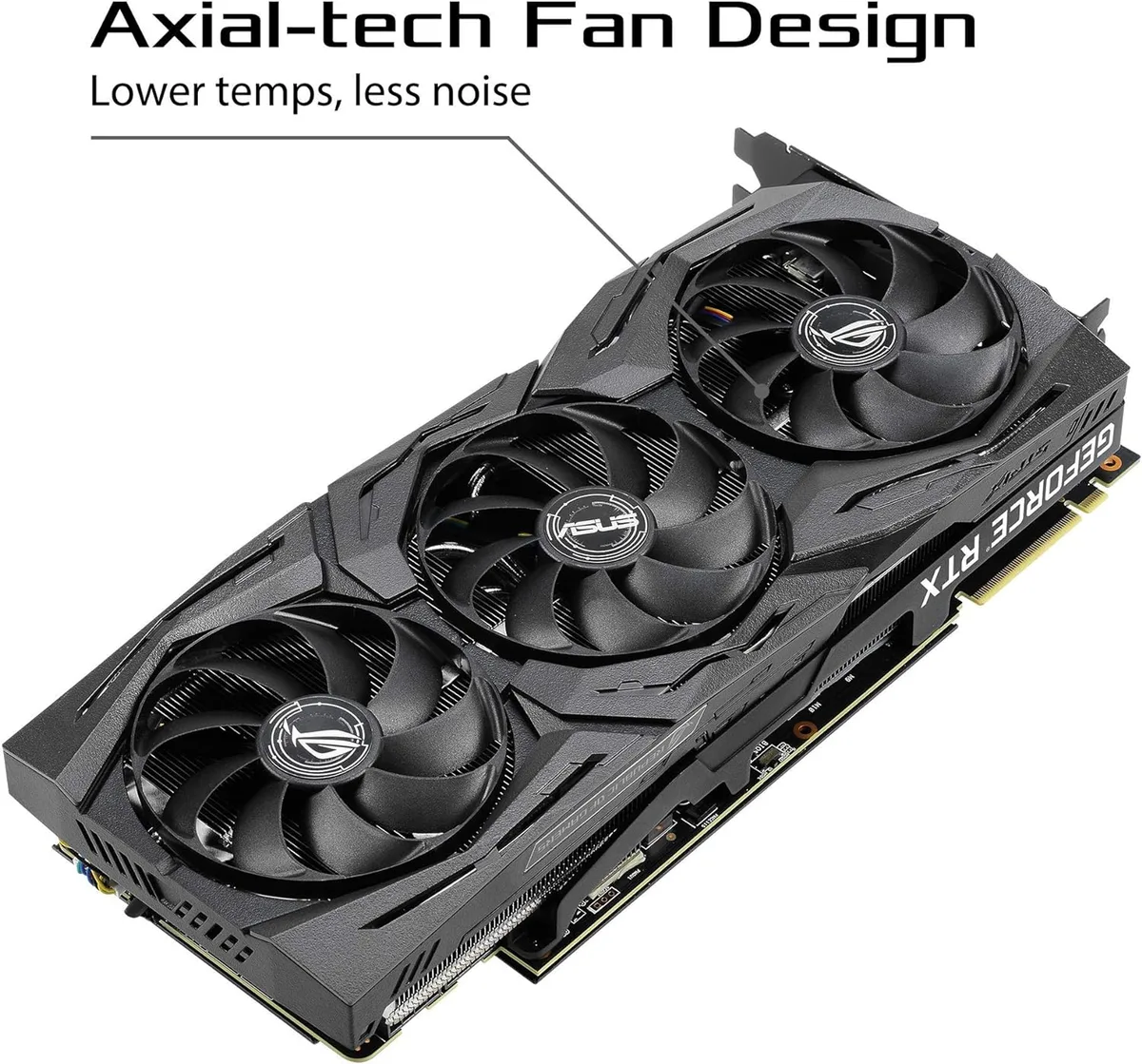 ASUS ROG STRIX GeForce RTX 2080 SUPER graphics card with triple-fan cooler and metal backplate