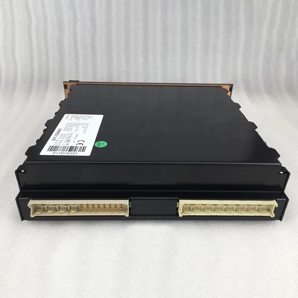 Rectangular metal ATX power supply unit with ventilation grille