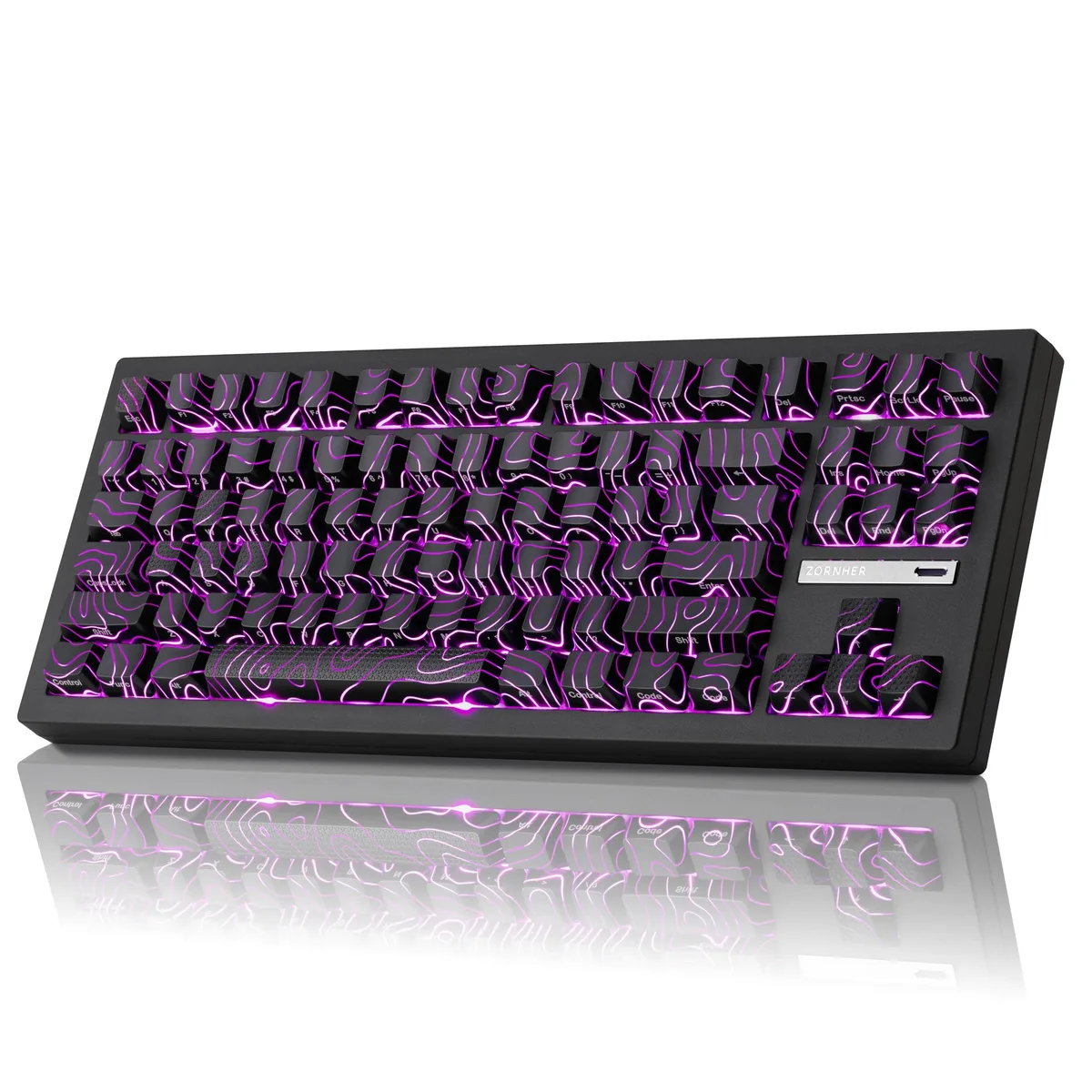 ZORNHER ZORNHER ZH870 Black Topographic Wireless Mechanical Gaming Keyboard — fotografija proizvoda