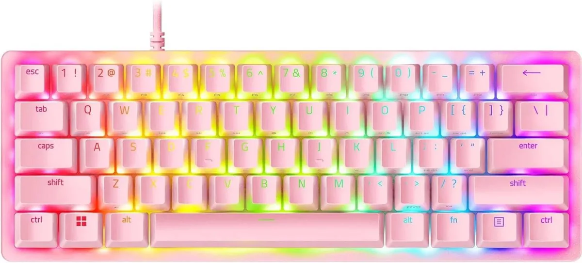 Razer USA Ltd Razer USA Ltd Huntsman Mini 60 Gaming Keyboard Quartz Pink — photo du produit