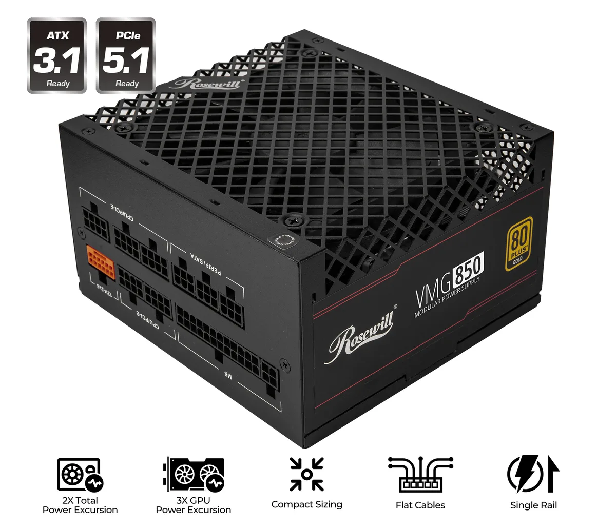 Rosewill Rosewill VMG850 850W 80+ Gold ATX 3.1 power supply — product photo