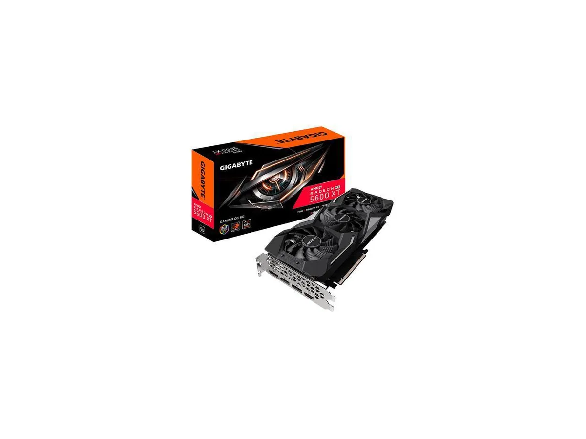 GIGABYTE Radeon RX 5600 XT Gaming OC graphics card with triple fans and metal backplate