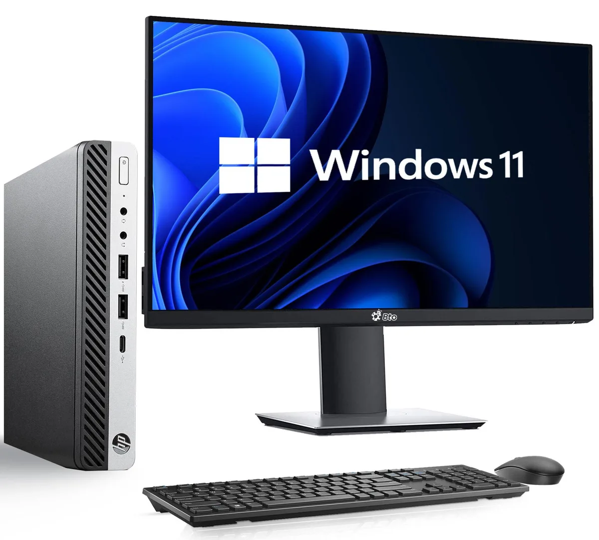 HP HP EliteDesk 800 G3 Tiny desktop PC, i7-6700T 3.60GHz, 8GB DDR4, 512GB SSD, 22" monitor, Win 11 Pro — photo du produit