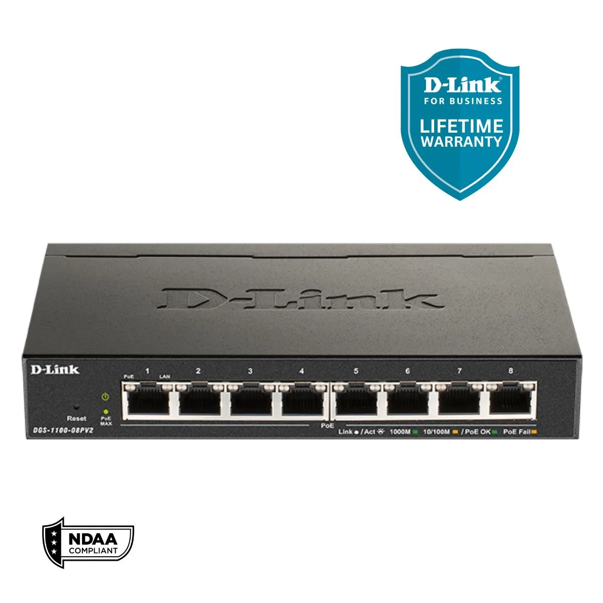 D-Link D-Link DGS110008PV2 8-port Gigabit PoE+ network switch 64W — foto produk