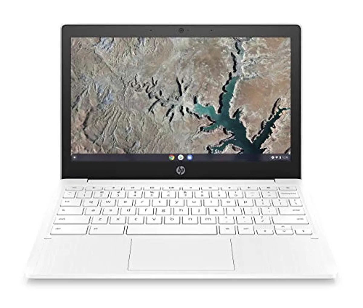Snow White HP Chromebook 11.6 inch laptop closed lid matte finish