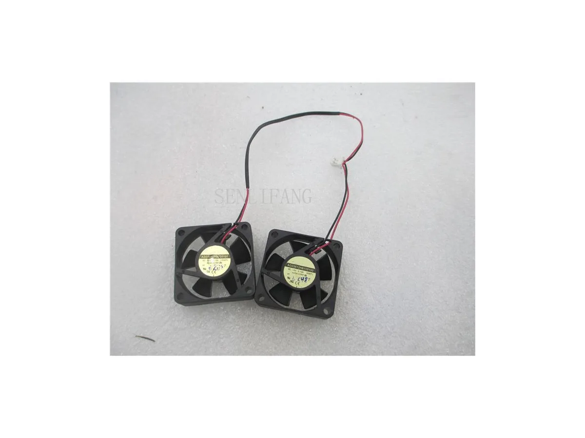 Square 35 mm CPU cooler, 10 mm thin, black frame, two-wire connector