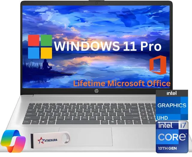HP HP 17 laptop Intel Core i7-1355U 64GB 1TB SSD 17.3" FHD Windows 11 Pro Silver — photo du produit
