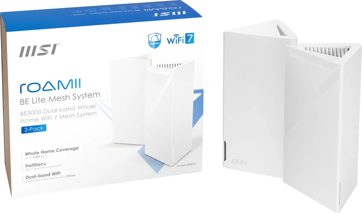 MSI MSI Roamii BE Lite Mesh System 2 Pack — fotografia produktu