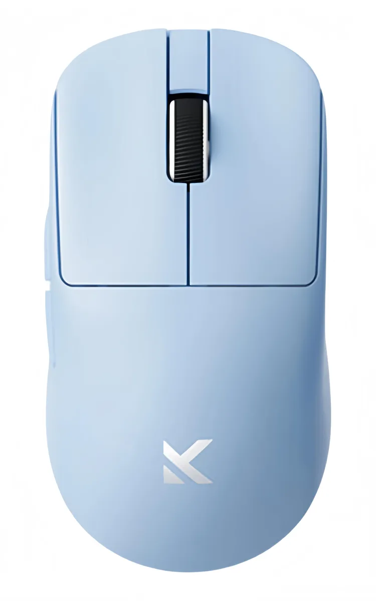 Blue lightweight gaming mouse with ergonomic high-hump shape