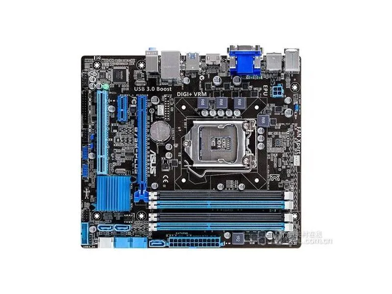Green micro ATX motherboard with LGA 1155 socket and DDR3 slots