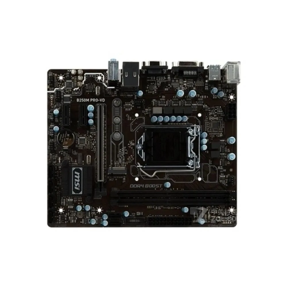 Green Micro ATX motherboard with black LGA 1151 socket, four RAM slots, silver PCIe x16 slot, two x1 slots, six SATA ports
