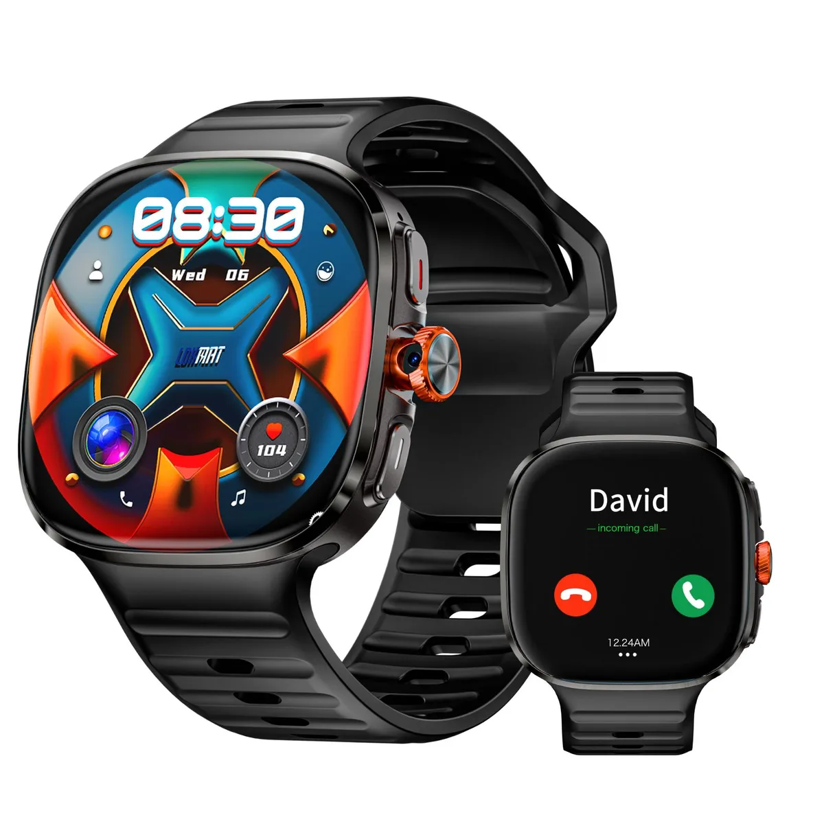 LOKMAT LOKMAT APPLLP 6 MAX smart watch 2.16 AMOLED 32GB 3GB RAM 1150mAh SC8541E 4G 5G GPS pop-up camera black — fotografie produktu