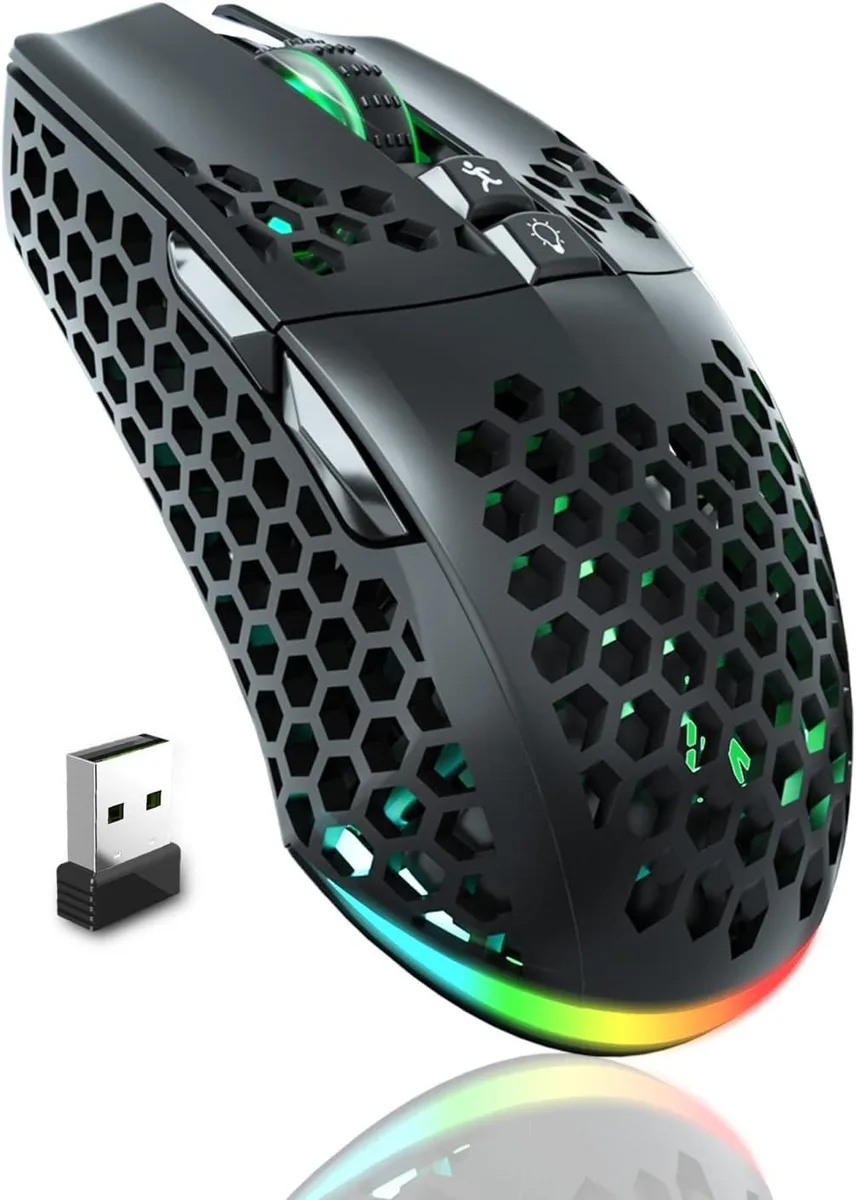 BFKK BFKK SM600 Wireless Gaming Mouse Bluetooth 5.0 2.4 GHz 600 mAh 4000 DPI Black — 商品写真