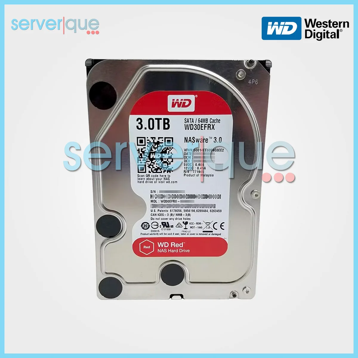 Western Digital Western Digital WD30EFRX 3TB SATA 6.0Gb/s 5400RPM 256MB 3.5" internal hard drive — 商品写真