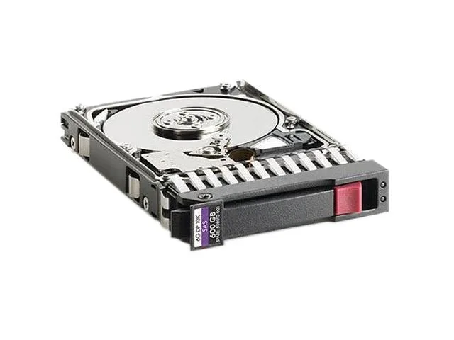 Silver rectangular 2.5 inch hard drive with label showing 600GB 10000 RPM SAS