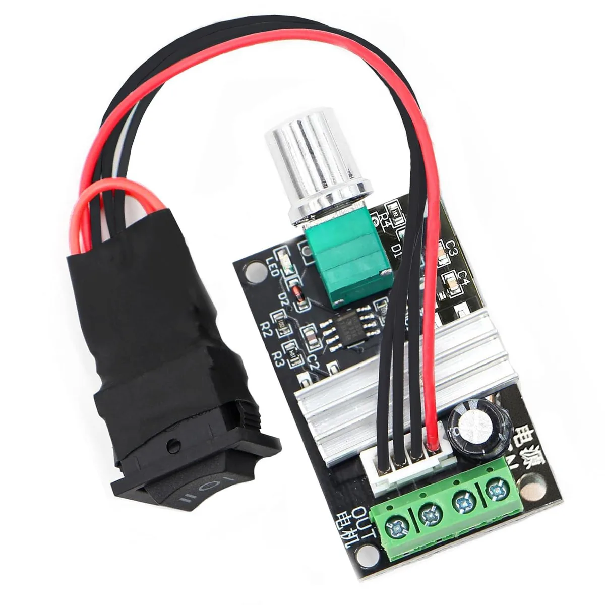  NEWNEWLIU PC-2004 6-28V 3A 80W PWM DC motor speed controller fan control — ürün fotoğrafı