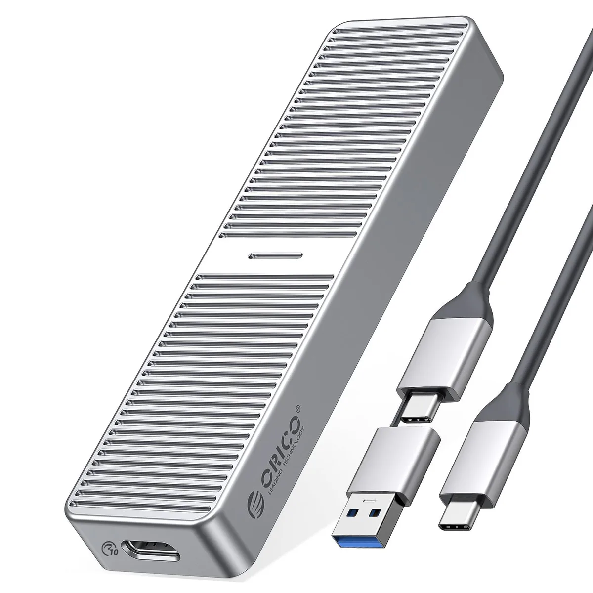 Orico Orico 10Gbps M.2 NVMe/SATA SSD Enclosure Silver — 商品写真