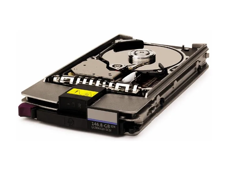 Bare 3.5 inch SCSI hard drive silver metal casing